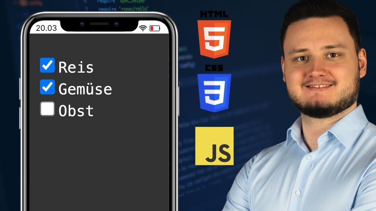 HTML, CSS & JavaScript Projekt für Anfänger: Einkaufsliste selbst programmieren